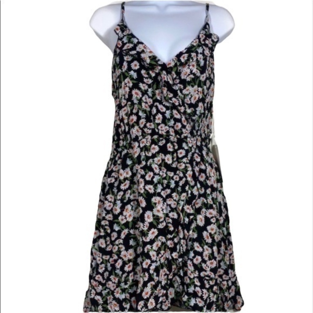 Purple snow flower pattern dress